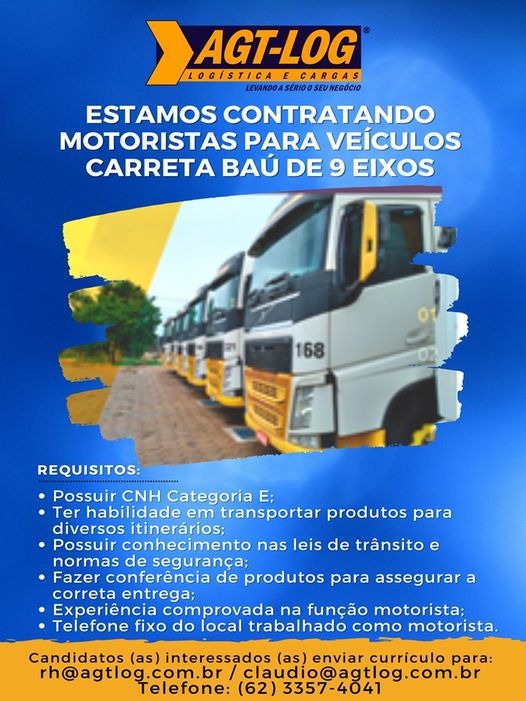 Empregos disponíveis - Blog do Caminhoneiro